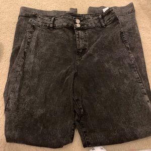 Black wide leg high waisted boo-hoo jeans